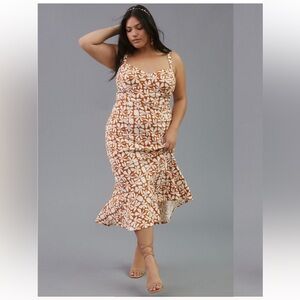 Anthropologie Hutch Floral Slim Midi Dress